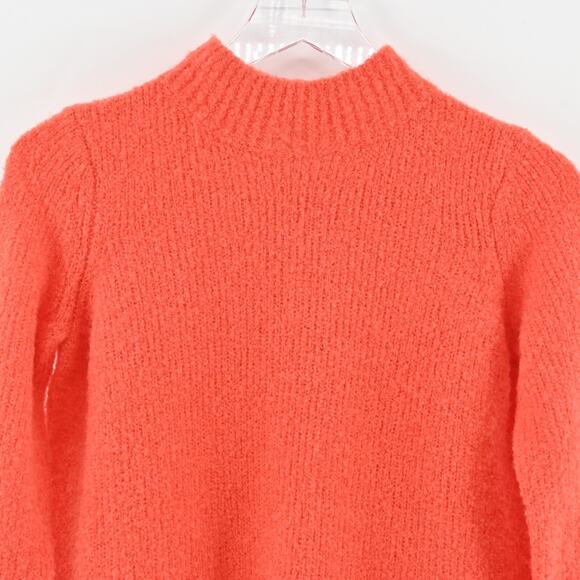 LOVERS FRIENDS Sweater Womens Size XS Wool Blend Coral Mock Neck Knit Top Cozy - Picture 2 of 12